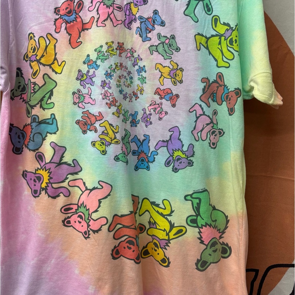 Grateful Dead dancing bears spiral tee, large, lightweight+soft - Picture 7 of 7